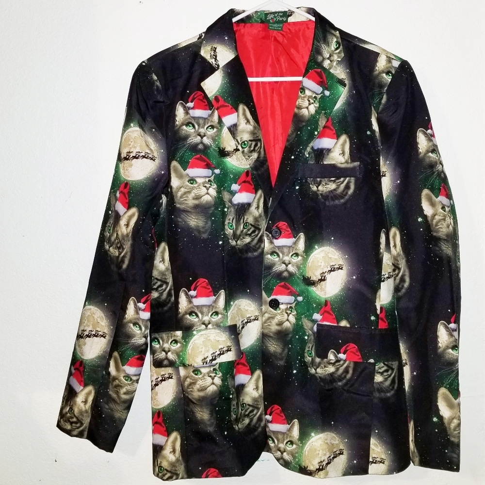 Light-Up Santa Cat Christmas Suit